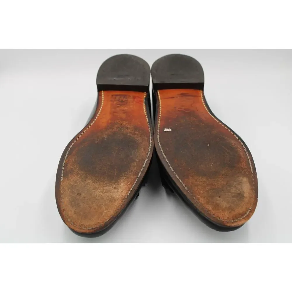 Size 10.5 - VTG L.L. Bean Men's Black Leather Tassel Loafers Dress Shoes Slip On
